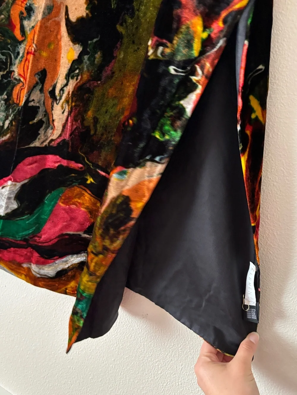 NWOT Klements 100% Silk Multicolor Tie Dye Abstract Wrap Scarf